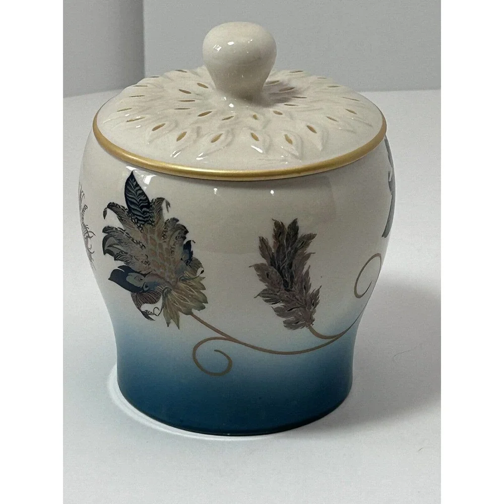 Feathered Flowers Sugar‎ Jar With Cover